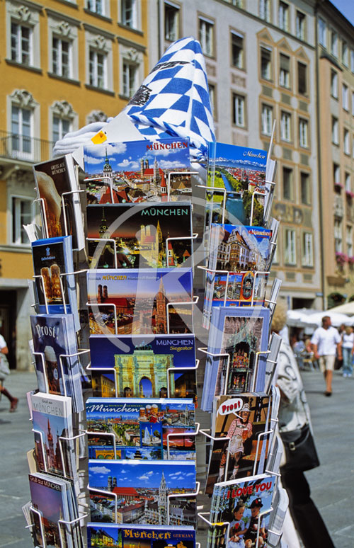 Souvenirs, Postkarten, Marienplatz, München