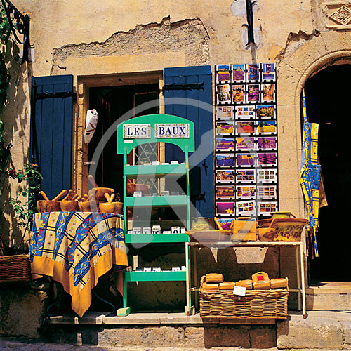 Souvenirs/Postkarten, Les Baux de Provence, Provence, Frankreich