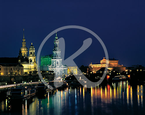 Altstadtpanorama bei Nacht, Dresden