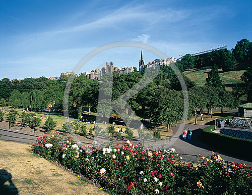 Princess Street Gardens und Castle Hill, Edinburgh