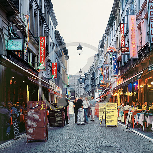 Brüssel, Restaurants in der Grétrystraat, Belgien