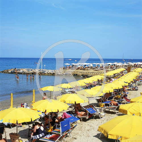 Strand, Laigueglia, Ligurien, Blumenriviera, Riviera di Ponente,