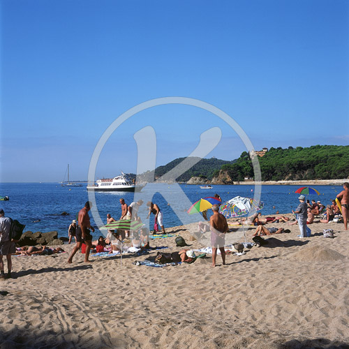 Strand von Fenals, Lloret de Mar, Costa Brava, Katalonien, Spani