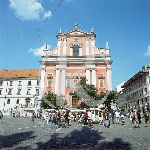 Franziskanerkirche an der Presernov trg, Ljubljana, Slowenien