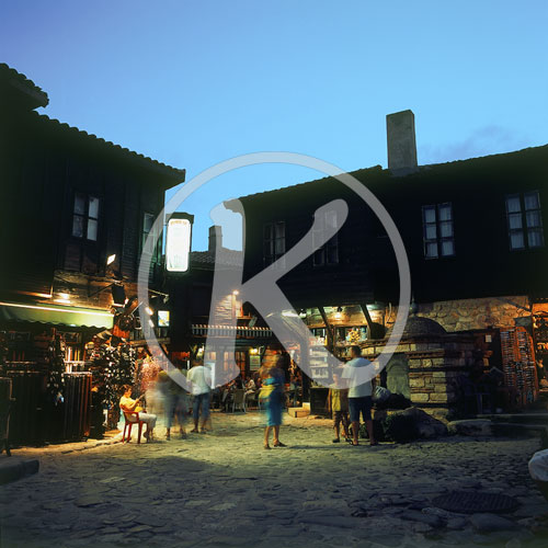 Bulgarien, Altstadt, Nachtaufnahme, Nessebar/Nessebur, Schwarzes