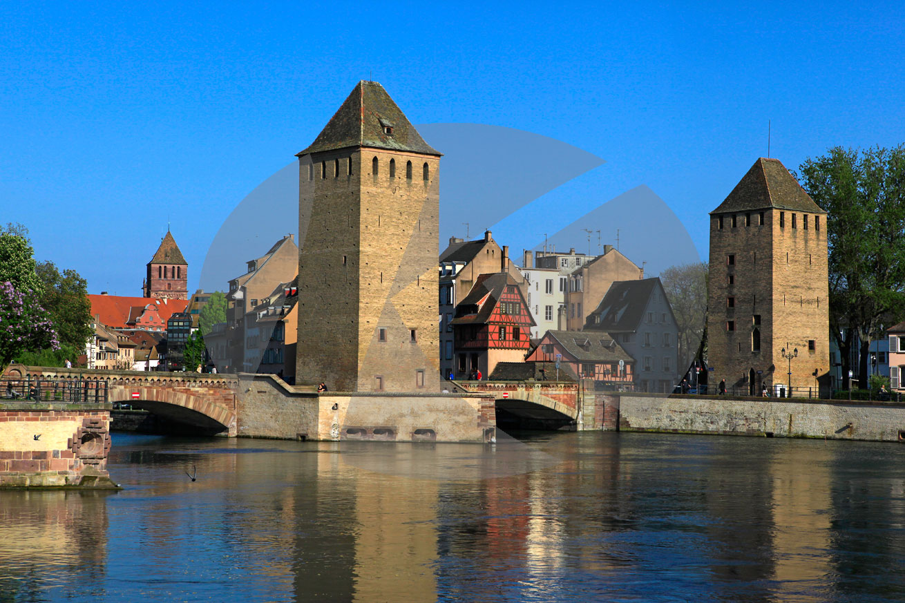 Ill, Ponts-Couverts und Wehrtürme, Petite France, Straßburg/Stra
