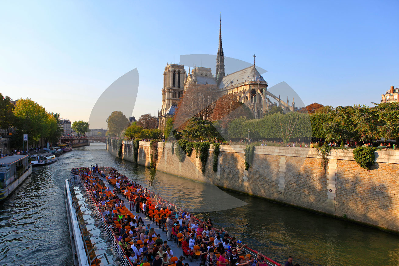 Ausflugsboot, Seine, Notre-Dame, Paris